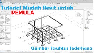 Tutorial Mudah Belajar Revit  Gambar Struktur Sederhana [upl. by Celinka443]