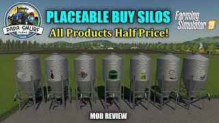 Placeable Refill amp Buy Silos Mod Review Farming Simulator 19 [upl. by Newby508]