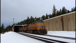 4K Trains in Northern California Vol 3 Donner Pass amp UP Roseville Subdivision RosevilleTruckee [upl. by Libre355]