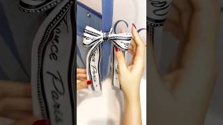 tie a bow on handbag with twilly scarf handbag hack fashionstyle satisfy ideasforlife [upl. by Eisele]