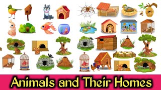 Animals and Their Homes  Animals Shelter  Home of Animals  English [upl. by Rehtse]