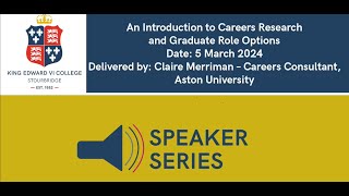 An Introduction to Careers Research and Graduate Role Options with Aston University [upl. by Ovatsug]