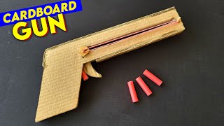 Best Powerfull Cardboard Gunhow to make gun at home superb amp fastest shooting rubberband Gun 🔫 [upl. by Guinevere]