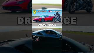 Ferrari SF90 vs Bmw S1000RR😈😱 ferrari shortsfeeds [upl. by Tonye274]