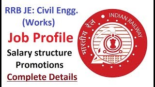 RRB JE JOB PROFILE Civil Engg Works Job Profile  Salary  Promotions  Role  Books IN HINDI [upl. by Farro417]