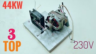 Self Running Top3 Free Electricity 44KW How To Make 230V Free Energy Generator At Home [upl. by Ahtiekal]