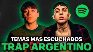 Los TEMAS de TRAP ARGENTINO más ESCUCHADOS en Spotify [upl. by Nnewg686]