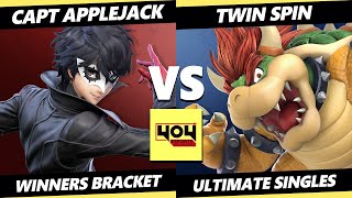 4o4 Weekly Smash 14  CaptAppleJack Joker Vs Twin Spin Bowser Smash Ultimate  SSBU [upl. by Ayerf]