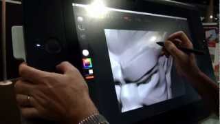 Wacom Cintiq 24HD demonstration at Imagina using ZBrush from Pixologic [upl. by Hiltner92]