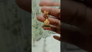 Beautiful jhumka from Nandana collections Shasi hemanthplease like share and subscribe [upl. by Nnylimaj]