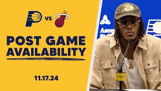 Indiana Pacers Postgame Media Availability vs Miami Heat  November 17 2024 [upl. by Lekzehcey]