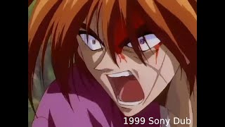 Rurouni Kenshin  Kenshin Cuts Down Cho  Dub Comparison [upl. by Sarat]