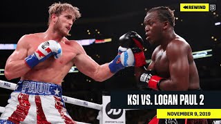 FULL FIGHT  KSI vs Logan Paul 2 DAZN REWIND [upl. by Ahseyn]