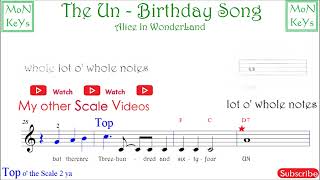 UnBirthday Song Fun to Learn Piano Sheet Music Alice in Wonderland [upl. by Eniwtna]