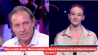 Gêne en plein direct  Maya Candeloro refuse d’évoquer sa vie sentimentale devant son père [upl. by Atinar]