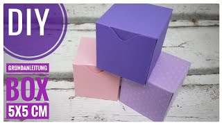 DIY Einfache Geschenkbox 5x5cm Grundanleitung Basiswissen Basteln  Gift Boxes Tutorial  deutsch [upl. by Sualohcin]