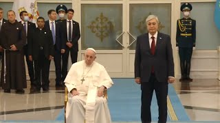 🇻🇦🇰🇿 Vatican and Kazakhstan National Anthem  Head of State Pope Franciss State Visit 2022 [upl. by Pontus211]