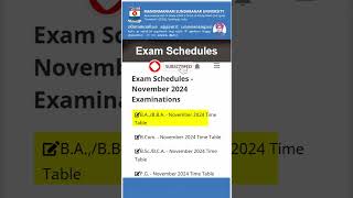 November 2024 Exam Timetable Published  MS University msuniversitytrending [upl. by Ttimme]