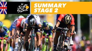 Summary  Stage 2  Tour de France 2018 [upl. by Bikales]