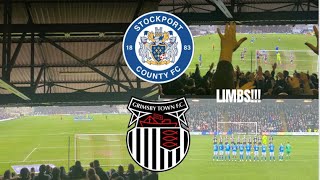 SCENES IN THE AWAY END  Grimsby Town vs Stockport County Match Day Vlog [upl. by Ardnasirk777]