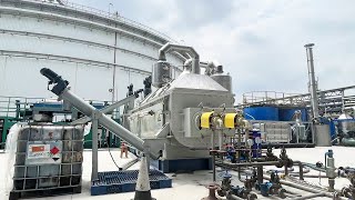 Petrochemical sludge treatment site  Sludge dewatering drying conveying [upl. by Fayre]