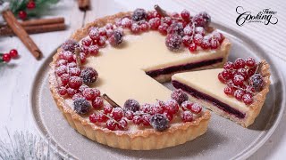 Cranberry White Chocolate Tart  The Best Christmas Cranberry Tart ever [upl. by Armington]