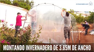 🛠 Como montar invernadero de 365 metros de ancho con ventanas ideal para climas fríos y nevadas ❄️ [upl. by Ydnil]