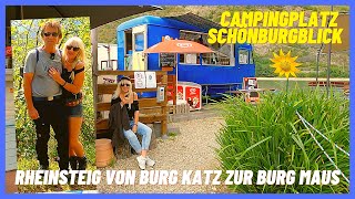 Rhein Campingplatz Schönburgblick Oberwesel Wanderung Rheinsteig von der Burg Katz zur Burg Maus [upl. by Alue]