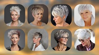 ELEGANT SHORT HAIRCUT FOR WOMEN OVER 50  PIXIE HAIRCUT [upl. by Sokil]