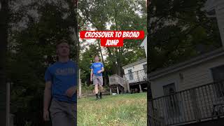 Crossover to Broad Jump Demo gains plyometricstraining plyometrics soccerexercises soccer [upl. by Teik]