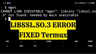 CANNOT LINK EXECUTABLE wget library libsslso3 not found error in termux [upl. by Fionna]