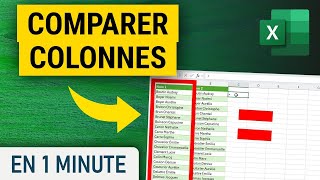 Comment comparer 2 colonnes sur Excel [upl. by Yrad]