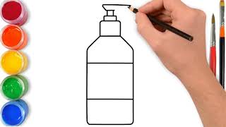 How to Draw Hand Sanitizer Step by Step [upl. by Saleme]