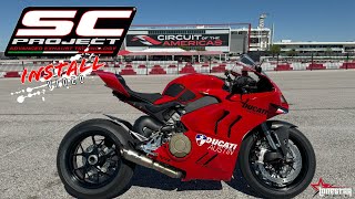 Ducati Panigale V4 SC Project exhaust install [upl. by Hedberg242]