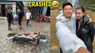 ALISHA LE BIKE CRASH HANDEYO🤣  DIRT RIDE AFTER 3 MONTH  alishakhadgi9769 [upl. by Darren]