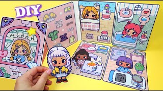 DIY Cute House for Paper dollsDiary HousePaper Crafts quietbook paperdiy tutorials [upl. by Zenobia]