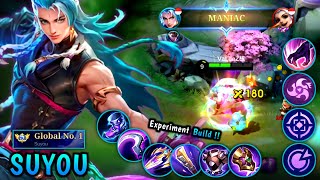 Top 1 Suyou Maniac With Purple Build amp Emblem 🔥 Experiment Emblem amp Build Top Global 1 Suyou [upl. by Bartholomew]