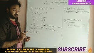 LINEAR CONGRUENCE PROBLEMS IN HINDI 🔥 [upl. by Purdum]