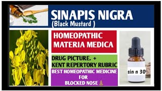 SINAPIS NIGRA HOMEOPATHIC MEDICINE IN HINDI  SINAPIS NIGRA FOR BLOCKED NOSE  KENT REPERTORY RUBRIC [upl. by Animor]