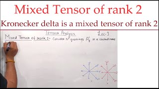 Tensor analysis Mixed tensor of rank 2 Kronecker delta is a mixed tensor of rank two Lecture 9 [upl. by Mulry]