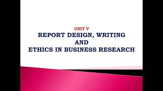 Unit  5 Businesses Research Methodology  report design and report writing mbanotes viralvideo [upl. by Acirre]