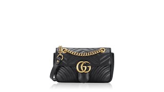 Gucci GG Marmont Matelasse Mini Flap Shoulder Bag Black [upl. by Malissia935]