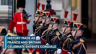 British and French troops swap roles in historic Changing of the Guard ceremonies [upl. by York442]