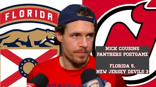 Nick Cousins Panthers Postgame Florida 5 New Jersey Devils 3 [upl. by Naimad]