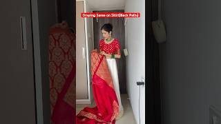 Draping Saree on Skirt♥️ sareedraping stylingideas sareefashion youtubeshorts drapingstyle [upl. by Adele991]