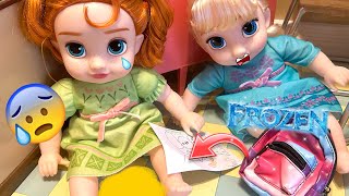 Elsa and Anna Babies  Anna has an accident at School 😰 [upl. by Relyt534]