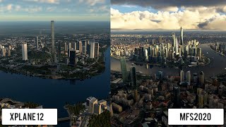 Microsoft Flight Simulator 2020 update 11 vs XPlane 12 Scenery Comparison [upl. by Odicalp]