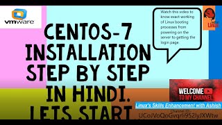 CentOS 7 GUI step by step Installation in Hindi  With Ashish  Lec03 [upl. by Ytsirc]