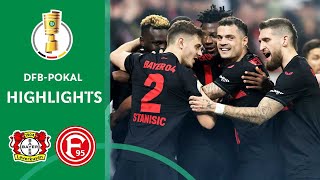 UNBEATEN Leverkusen enters the FINAL  Leverkusen vs Düsseldorf 40  Highlights  DFBPokal [upl. by Sokim244]