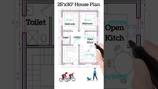 25 X 30 2Bhk House Plan  2530 House Plan  25x30 House Design [upl. by Amalbergas285]